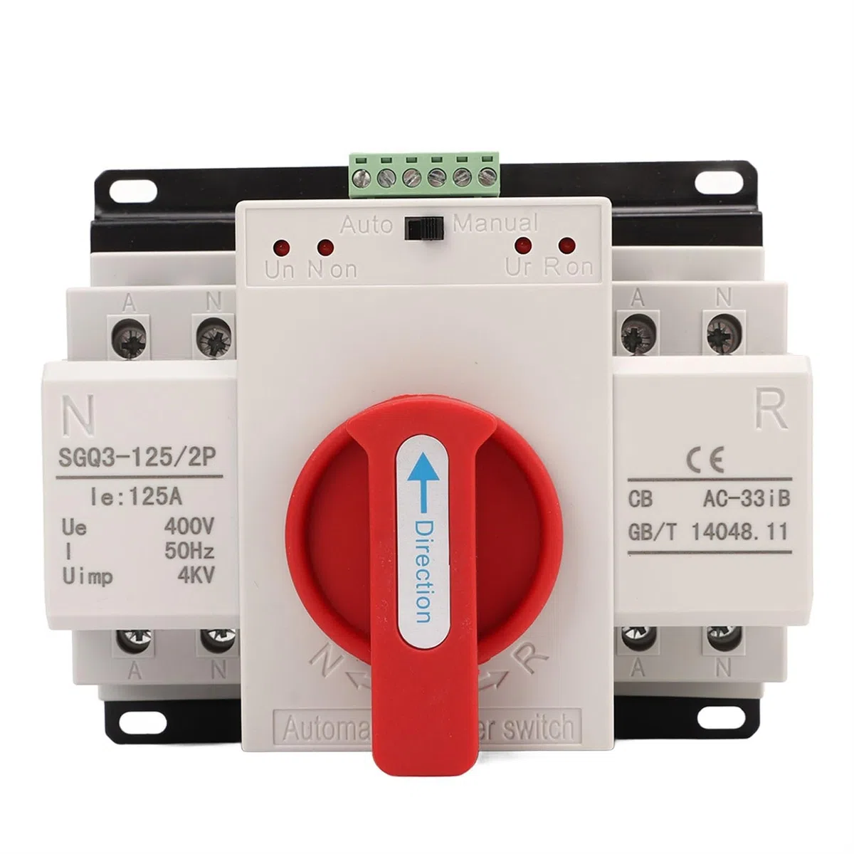 Interruptor de transferencia automática de doble potencia 125A Tamaño pequeño 400V Interruptor de cambio de generador de doble potencia para