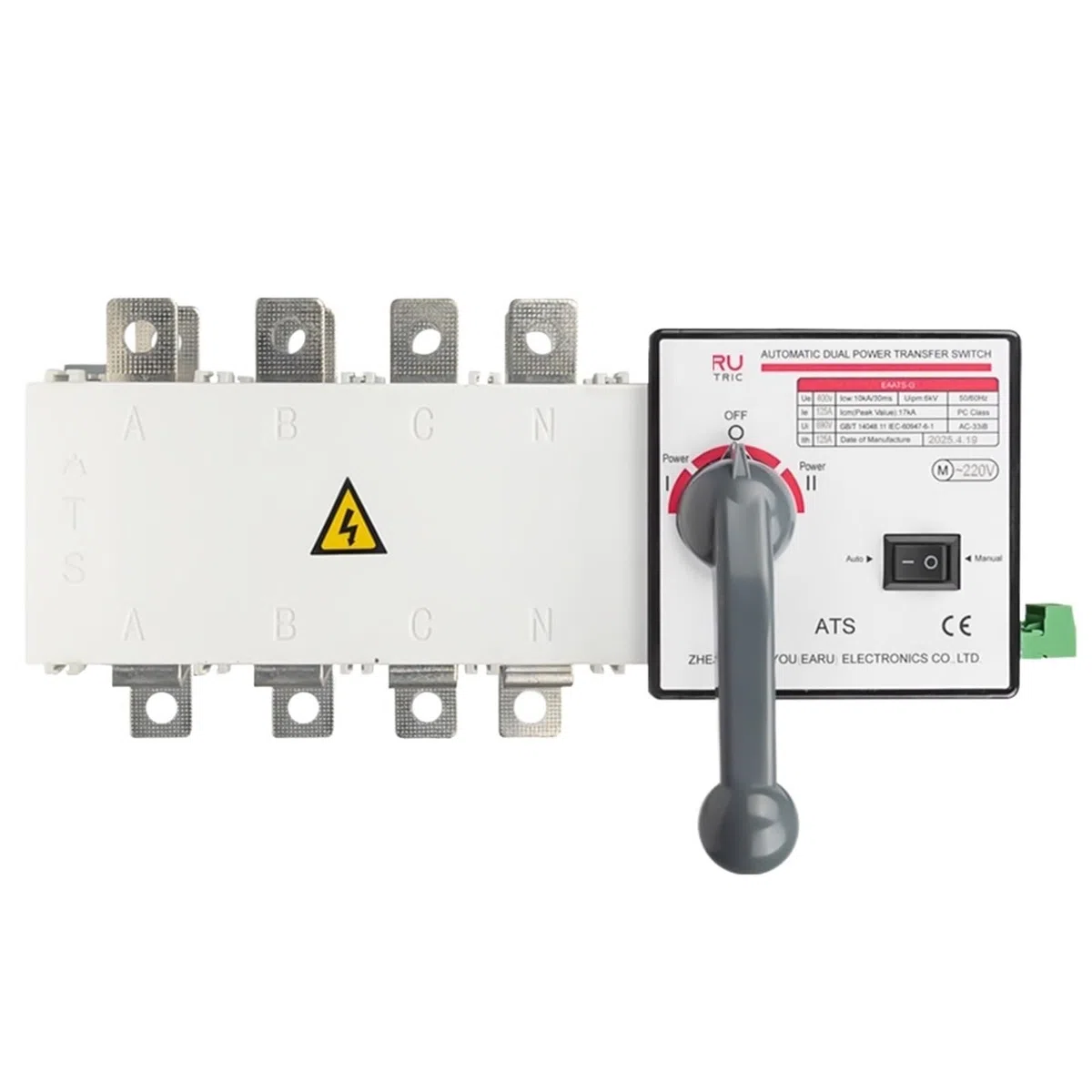 Interruptor de transferencia ATS PC 4P 250A CA 400V Interruptor selector eléctrico Manual 2 entradas 1 salida Alimentación ininterrumpida