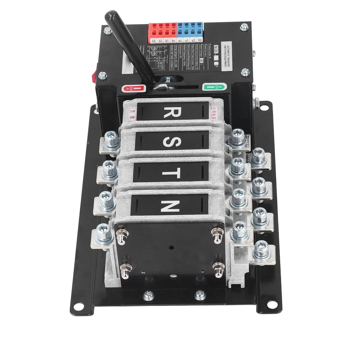 Interruptor de Transferencia de Energía Dual, de Plata 4P AC400V, Excelente Conductividad, Interruptor de Alimentación Dual para Hospital (125A)